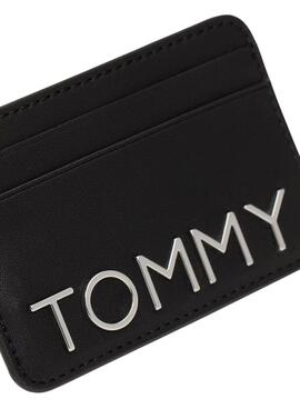 Tarjetero  Tommy Jeans City Bold negro para mujer