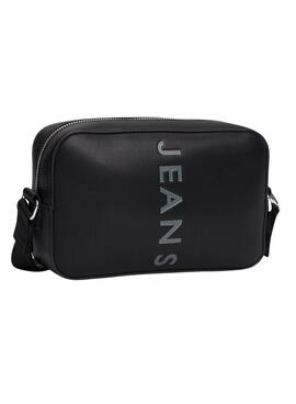 Bolso Tommy Jeans bandolera City Bold negro para mujer