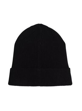 Gorro Tommy Jeans Elongated Flag negro para mujer