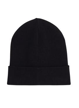 Gorro Tommy Jeans logo bordado negro para mujer