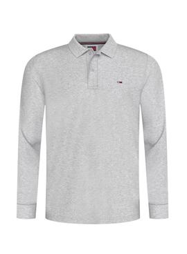 Polo Tommy Jeans Placket gris para hombre