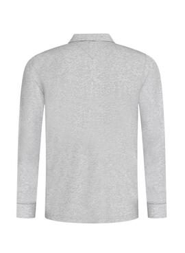 Polo Tommy Jeans Placket gris para hombre