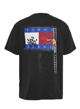 Camiseta Tommy Jeans Fun Novelty negro para hombre