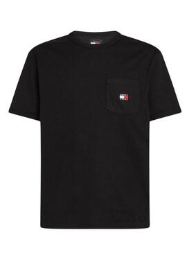 Camiseta Tommy Jeans Pocket negro para hombre