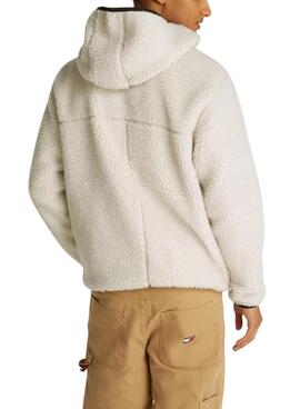 Chaqueta Tommy Jeans Teddy beige para hombre