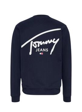 Sudadera Tommy Jeans Graphic crew marino para hombre