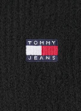 Jersey Tommy Jeans Raglan cremallera negro para hombre