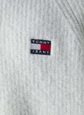 Jersey Tommy Jeans Raglan cremallera gris para hombre