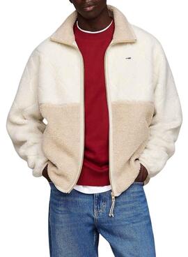 Chaqueta Tommy Jeans Teddy beige para hombre