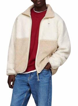 Chaqueta Tommy Jeans Teddy beige para hombre