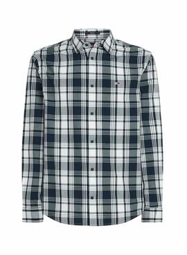 Camisa Tommy Jeans Poplin cuadros azul para hombre