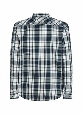 Camisa Tommy Jeans Poplin cuadros azul para hombre