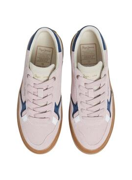 Zapatillas Pepe Jeans Travis retro rosa para mujer