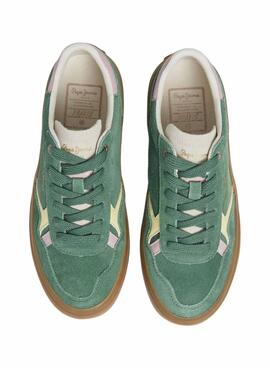 Zapatillas Pepe Jeans Travis retro verde para mujer