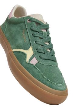 Zapatillas Pepe Jeans Travis retro verde para mujer