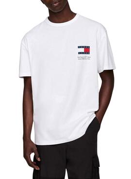 Camiseta Tommy Jeans Novelty blanco estampado espalda para hombre