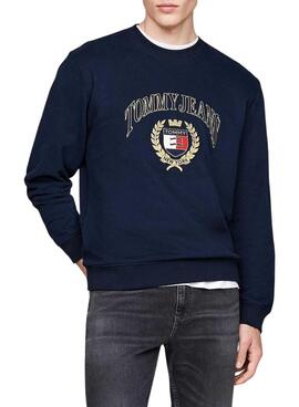 Sudadera Tommy Jeans Crest marino para hombre