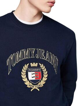 Sudadera Tommy Jeans Crest marino para hombre