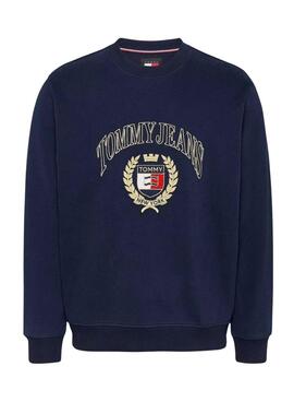 Sudadera Tommy Jeans Crest marino para hombre