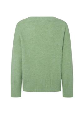 Jersey Pepe Jeans Irma V neck verde para mujer