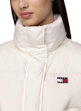 Plumífero Tommy Jeans Alaska bandera espalda blanco para mujer