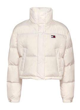 Plumífero Tommy Jeans Alaska bandera espalda blanco para mujer