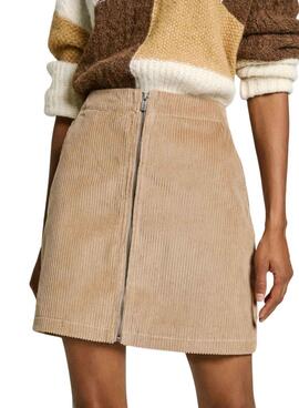 Falda Pepe Jeans Cassie beige para mujer