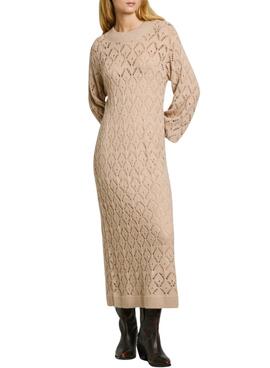 Vestido Pepe Jeans Hailey beige para mujer