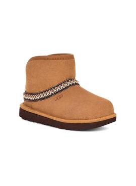 Botas UGG Mini Crescent marrón para niña y niño