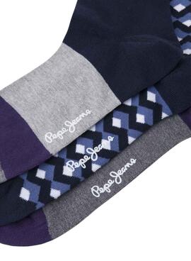 Pack calcetines Pepe Jeans Colorblock azul marino para hombre