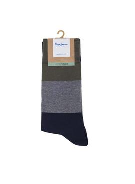 Pack calcetines Pepe Jeans Colorblock azul marino para hombre