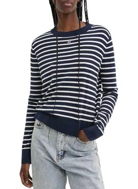 Jersey Tommy Jeans Essential rayas marino para mujer