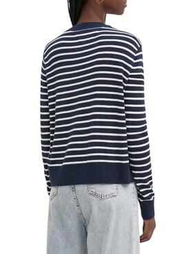 Jersey Tommy Jeans Essential rayas marino para mujer