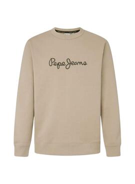 Sudadera Pepe Jeans New Joe Crew beige para hombre