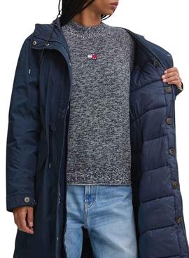 Parka Tommy Jeans 2 en 1 Technical azul para mujer