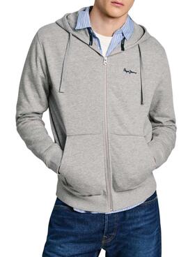 Sudadera Pepe Jeans New Joe Zip gris para hombre