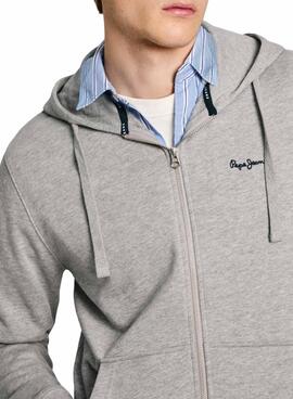 Sudadera Pepe Jeans New Joe Zip gris para hombre