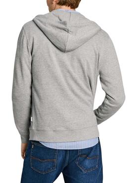 Sudadera Pepe Jeans New Joe Zip gris para hombre