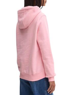 Sudadera Tommy Jeans Flag regular rosa capucha para mujer