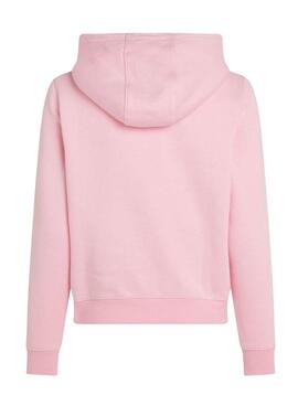 Sudadera Tommy Jeans Flag regular rosa capucha para mujer