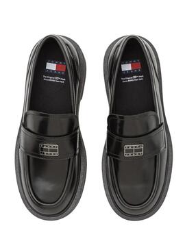 Mocasines Tommy Jeans Hardware piel negro para mujer