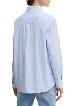 Camisa Tommy Jeans Essential rayas azul para mujer