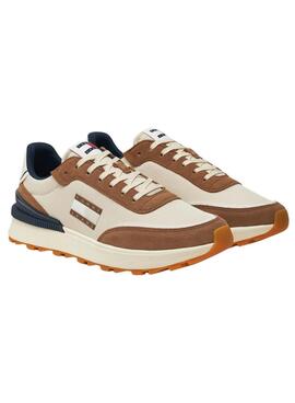 Zapatillas Tommy Jeans Technical Runner camel para hombre