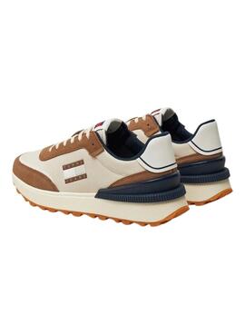 Zapatillas Tommy Jeans Technical Runner camel para hombre