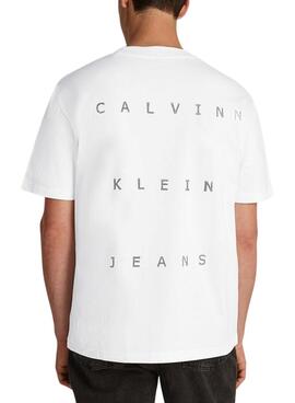 Camiseta Calvin Klein Jeans Stamp back blanco para mujer