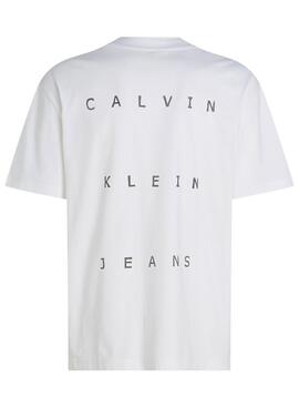 Camiseta Calvin Klein Jeans Stamp back blanco para mujer