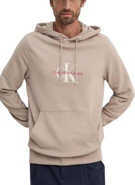 Sudadera Calvin Klein Jeans Distressed beige para hombre