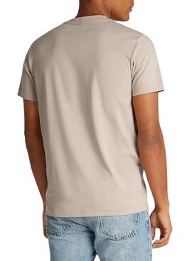 Camiseta Calvin Klein Jeans Distressed beige para hombre