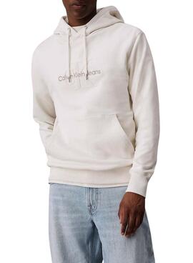 Sudadera Calvin Klein Jeans Chenille beige para hombre