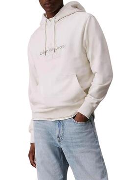 Sudadera Calvin Klein Jeans Chenille beige para hombre